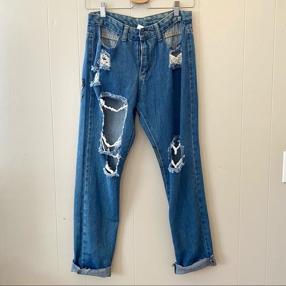 Hand-Painted Ripped Jeans - Picture 6 of 15